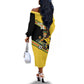 Jamaica 2026 Football Custom Off The Shoulder Long Sleeve Dress Go Reggae Boyz Rasta Lion Sporty