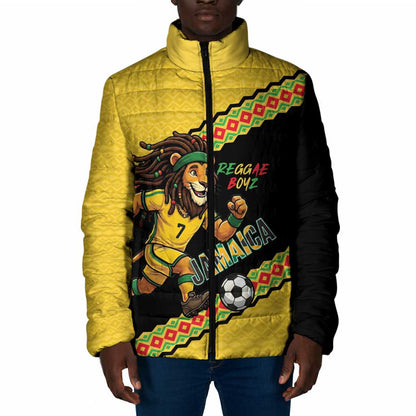 Jamaica 2026 Football Custom Padded Jacket Go Reggae Boyz Rasta Lion Sporty