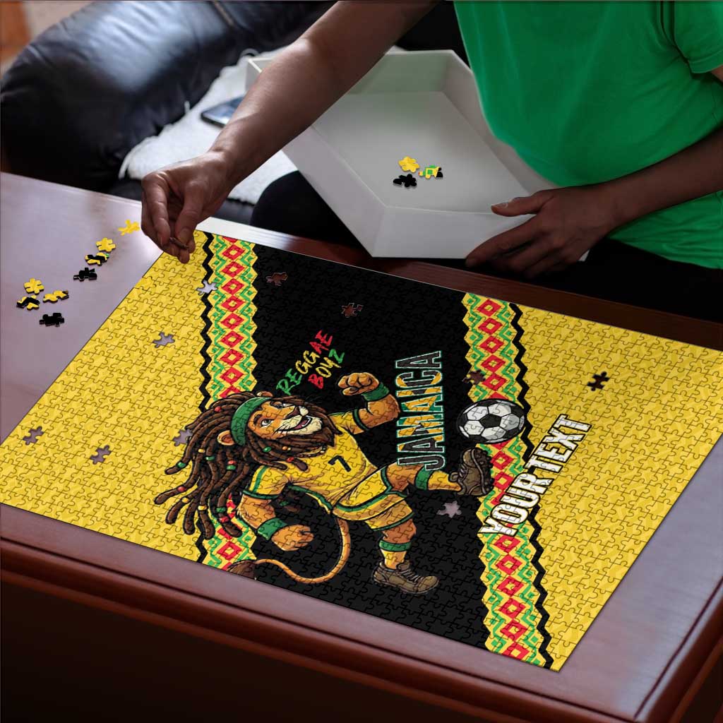 Jamaica 2026 Football Custom Puzzle Go Reggae Boyz Rasta Lion Sporty