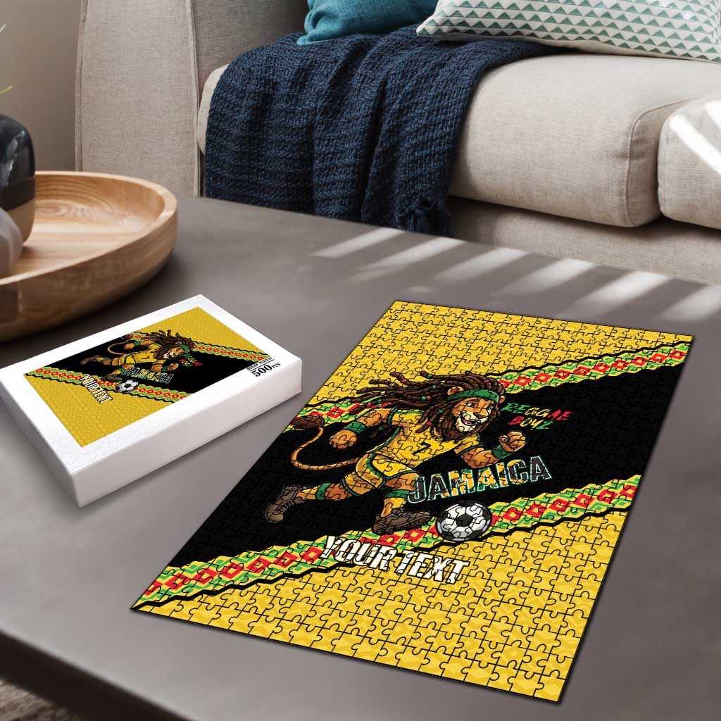 Jamaica 2026 Football Custom Puzzle Go Reggae Boyz Rasta Lion Sporty