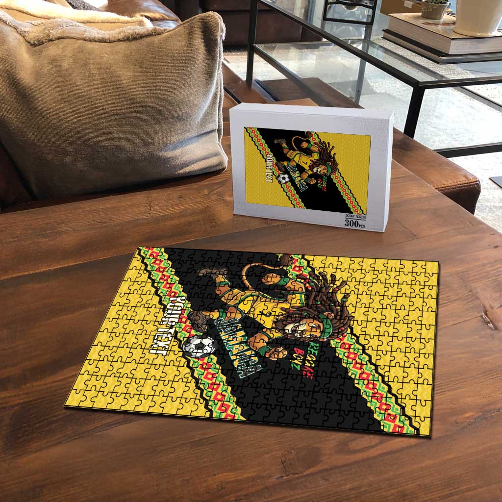 Jamaica 2026 Football Custom Puzzle Go Reggae Boyz Rasta Lion Sporty