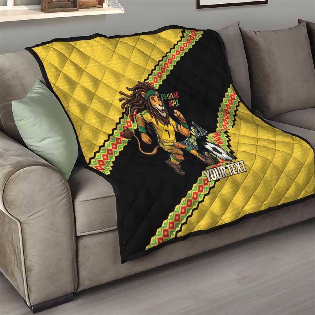 Jamaica 2026 Football Custom Quilt Go Reggae Boyz Rasta Lion Sporty