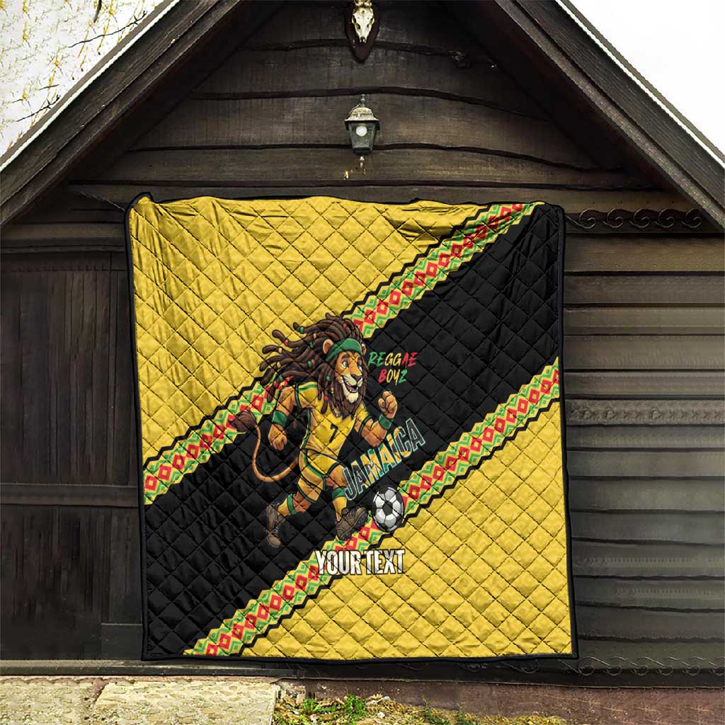 Jamaica 2026 Football Custom Quilt Go Reggae Boyz Rasta Lion Sporty