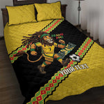 Jamaica 2026 Football Custom Quilt Bed Set Go Reggae Boyz Rasta Lion Sporty