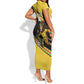 Jamaica 2026 Football Custom Short Sleeve Bodycon Dress Go Reggae Boyz Rasta Lion Sporty