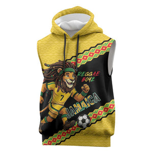 Jamaica 2026 Football Custom Sleeveless Hoodie Go Reggae Boyz Rasta Lion Sporty