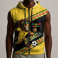 Jamaica 2026 Football Custom Sleeveless Zip Hoodie Go Reggae Boyz Rasta Lion Sporty