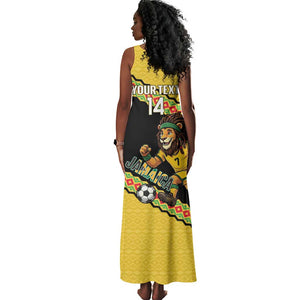 Jamaica 2026 Football Custom Tank Maxi Dress Go Reggae Boyz Rasta Lion Sporty