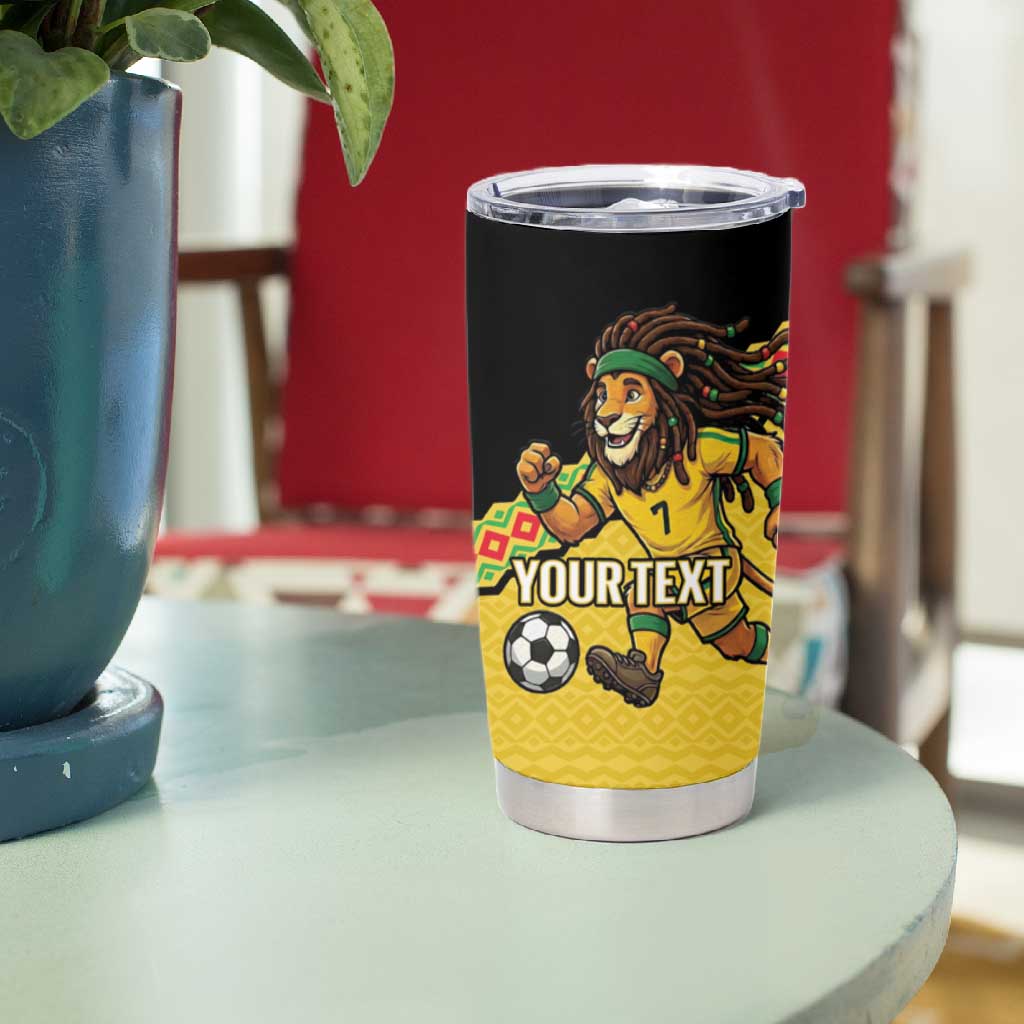 Jamaica 2026 Football Custom Tumbler Cup Go Reggae Boyz Rasta Lion Sporty