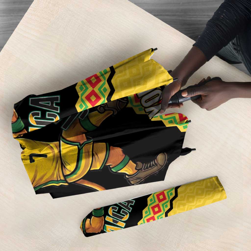 Jamaica 2026 Football Custom Umbrella Go Reggae Boyz Rasta Lion Sporty