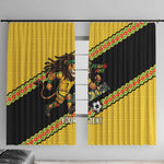 Jamaica 2026 Football Custom Window Curtain Go Reggae Boyz Rasta Lion Sporty
