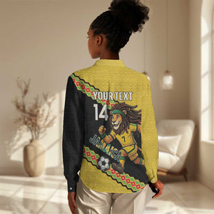 Jamaica 2026 Football Custom Women Casual Shirt Go Reggae Boyz Rasta Lion Sporty