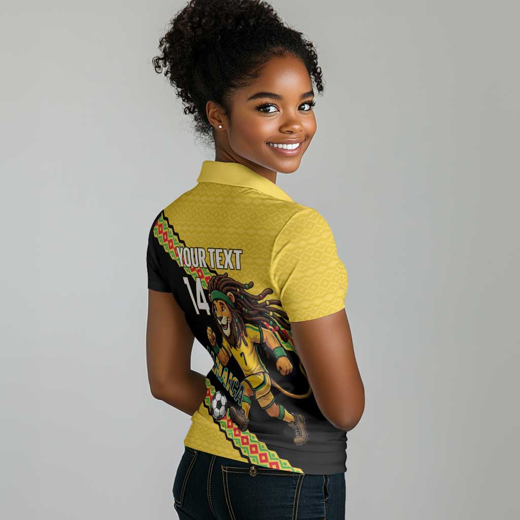 Jamaica 2026 Football Custom Women Polo Shirt Go Reggae Boyz Rasta Lion Sporty