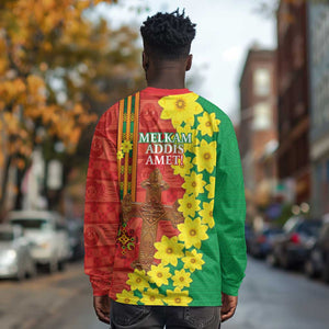 Enkutatash Ethiopia Long Sleeve Shirt Melkam Addis Amet Adey Abeba Flower LT14