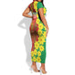 Enkutatash Ethiopia Short Sleeve Bodycon Dress Melkam Addis Amet Adey Abeba Flower LT14