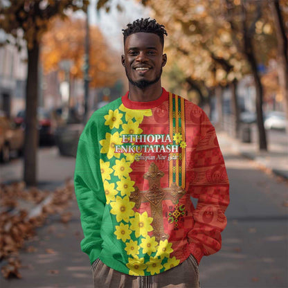 Enkutatash Ethiopia Sweatshirt Melkam Addis Amet Adey Abeba Flower