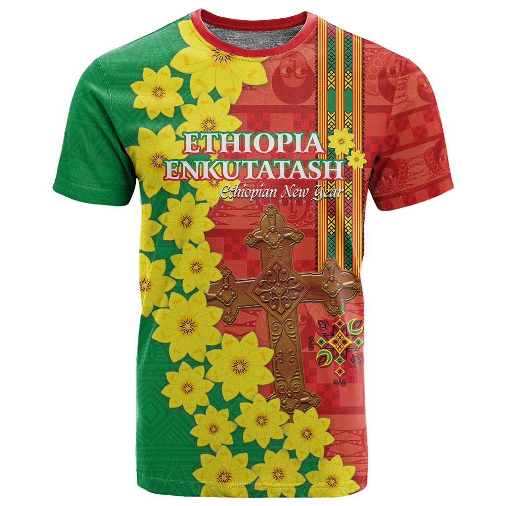 Enkutatash Ethiopia T shirt Melkam Addis Amet Adey Abeba Flower