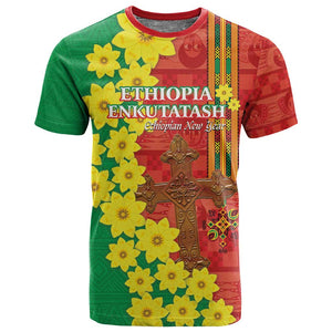 Enkutatash Ethiopia T shirt Melkam Addis Amet Adey Abeba Flower