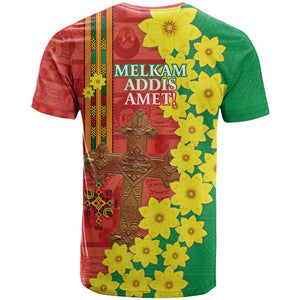 Enkutatash Ethiopia T shirt Melkam Addis Amet Adey Abeba Flower