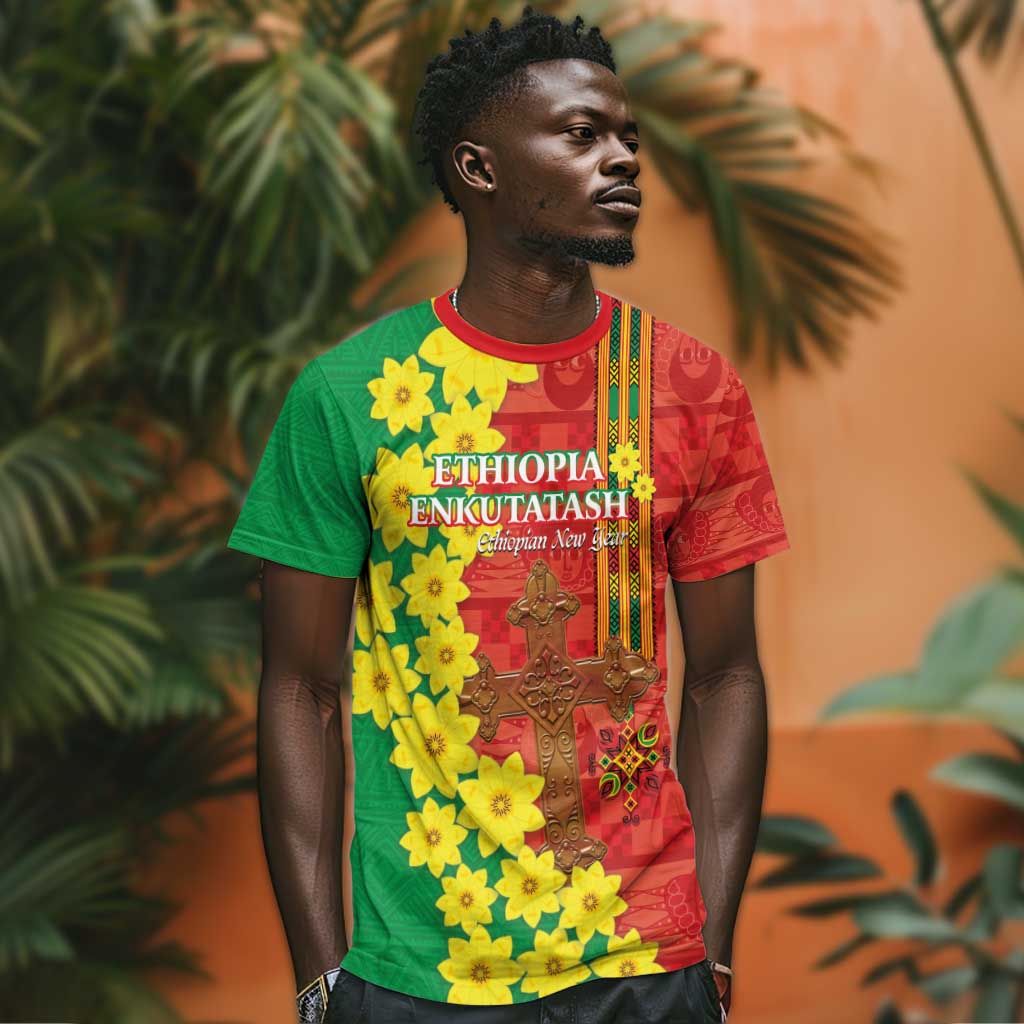 Enkutatash Ethiopia T shirt Melkam Addis Amet Adey Abeba Flower