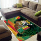 Benin Independence Day Area Rug Coat Of Arms Leopard Oil Palm Leaves