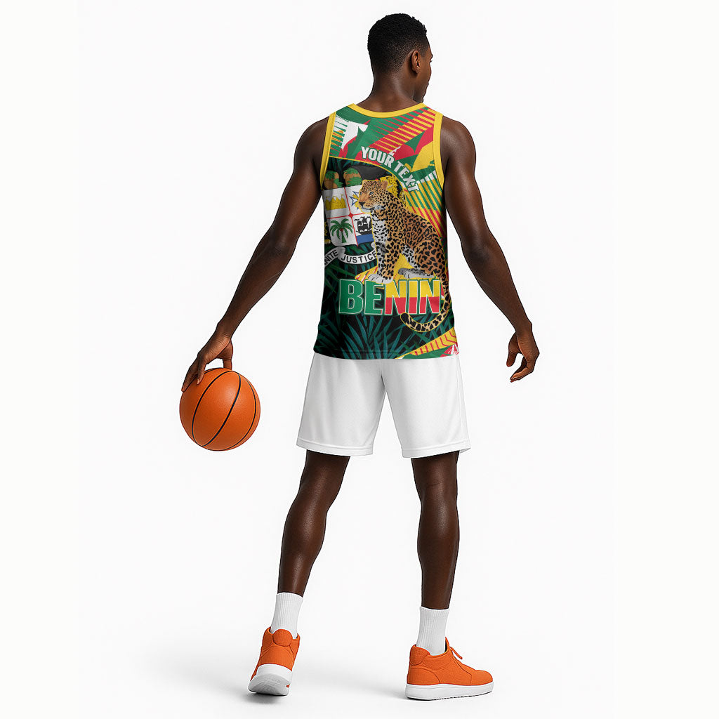 Personalized Benin Independence Day Basketball Jersey Coat Of Arms Leopard Oil Palm Leaves