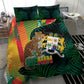 Benin Independence Day Bedding Set Coat Of Arms Leopard Oil Palm Leaves