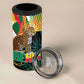 Personalized Benin Independence Day 4 in 1 Can Cooler Tumbler Coat Of Arms Leopard Oil Palm Leaves