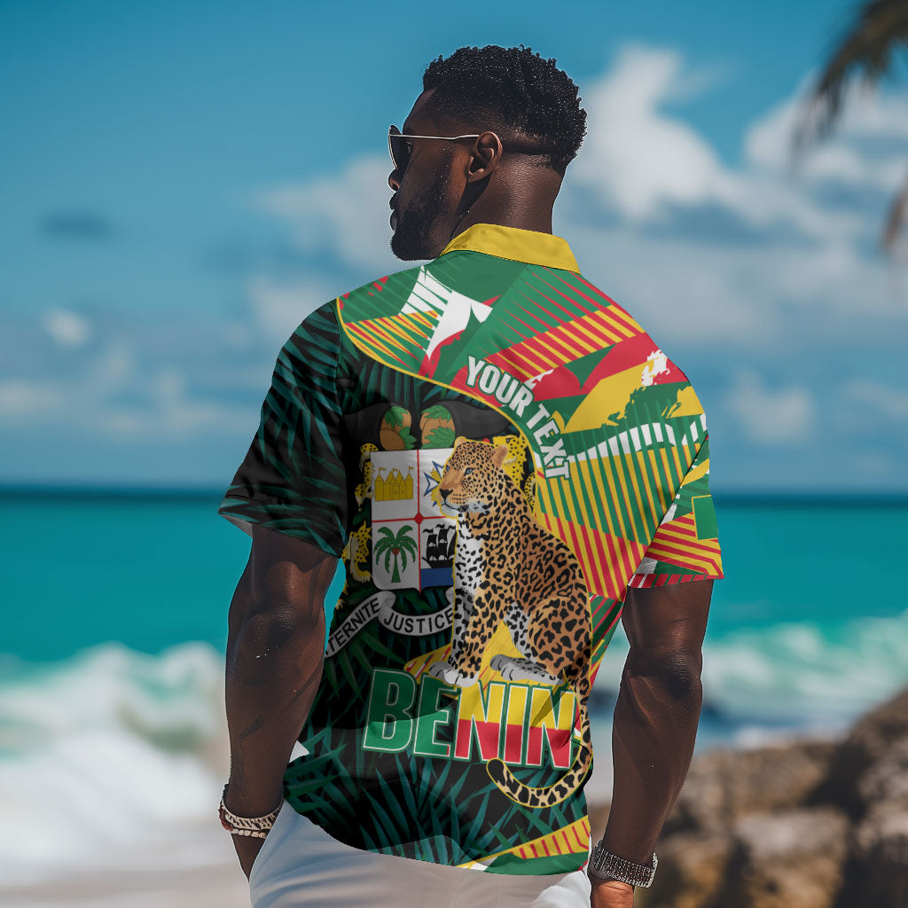 Personalized Benin Independence Day Hawaiian Shirt Coat Of Arms Leopard Oil Palm Leaves