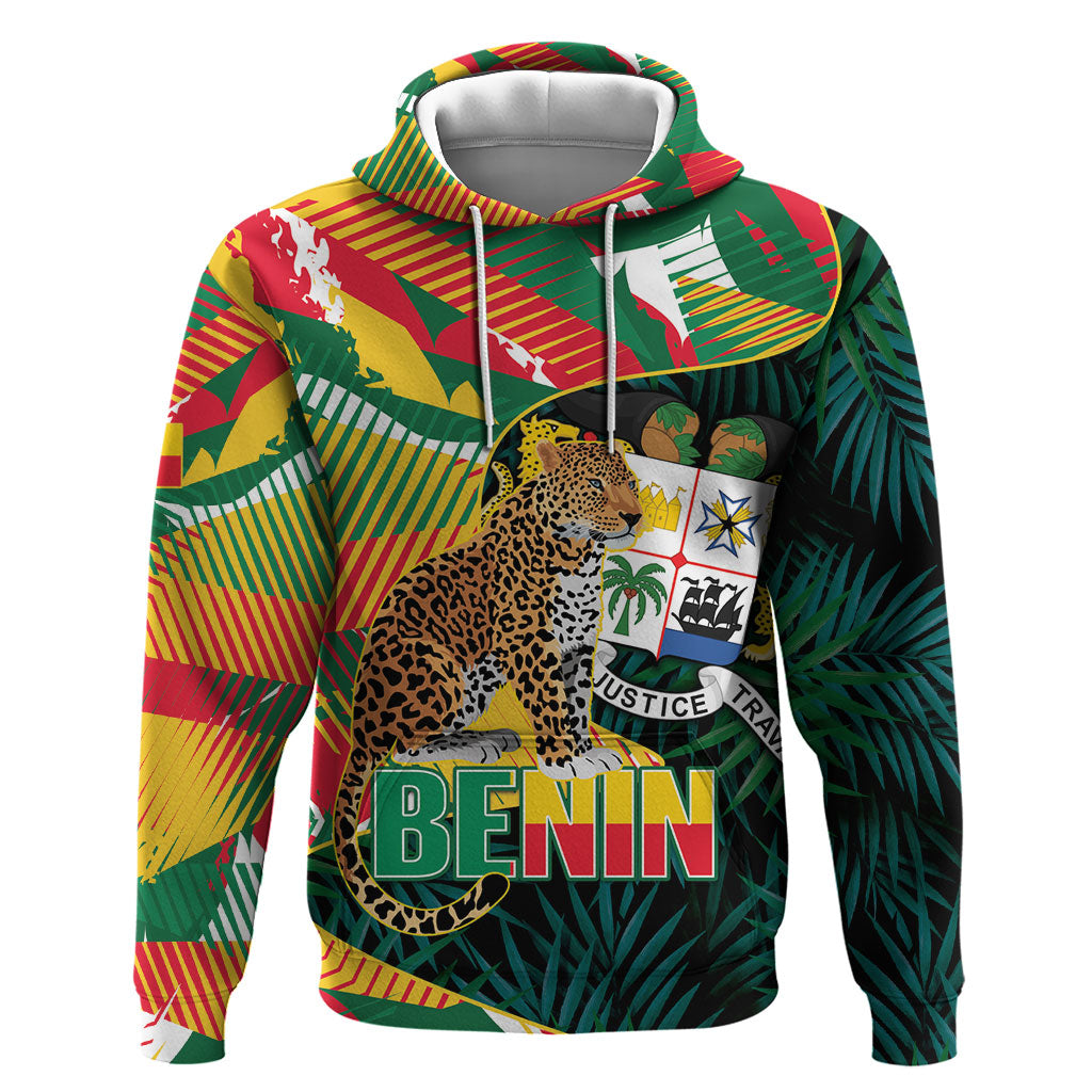 Personalized Benin Independence Day Hoodie Coat Of Arms Leopard Oil Palm Leaves
