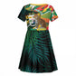 Personalized Benin Independence Day Kid Short Sleeve Dress Coat Of Arms Leopard Oil Palm Leaves