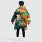 Personalized Benin Independence Day Kid Wearable Blanket Hoodie Coat Of Arms Leopard Oil Palm Leaves