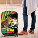 Benin Independence Day Luggage Cover Coat Of Arms Leopard Oil Palm Leaves