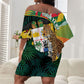Personalized Benin Independence Day Off Shoulder Short Dress Coat Of Arms Leopard Oil Palm Leaves
