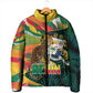 Personalized Benin Independence Day Padded Jacket Coat Of Arms Leopard Oil Palm Leaves