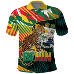 Personalized Benin Independence Day Polo Shirt Coat Of Arms Leopard Oil Palm Leaves