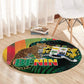 Benin Independence Day Round Carpet Coat Of Arms Leopard Oil Palm Leaves