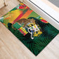 Benin Independence Day Rubber Doormat Coat Of Arms Leopard Oil Palm Leaves