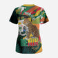 Personalized Benin Independence Day Scrub Top Coat Of Arms Leopard Oil Palm Leaves