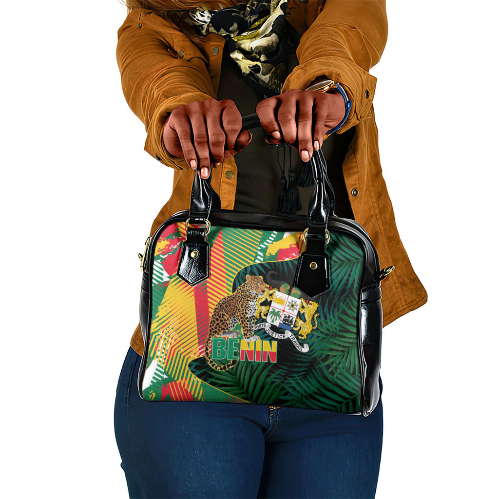 Benin Independence Day Shoulder Handbag Coat Of Arms Leopard Oil Palm Leaves