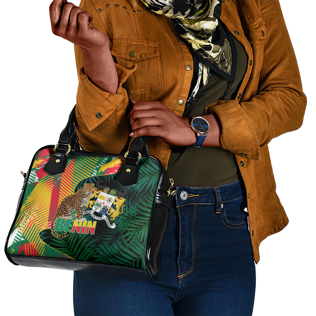 Benin Independence Day Shoulder Handbag Coat Of Arms Leopard Oil Palm Leaves