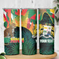 Personalized Benin Independence Day Skinny Tumbler Coat Of Arms Leopard Oil Palm Leaves