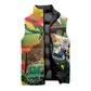 Personalized Benin Independence Day Sleeveless Puffer Jacket Coat Of Arms Leopard Oil Palm Leaves
