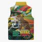 Personalized Benin Independence Day Sleeveless Puffer Jacket Coat Of Arms Leopard Oil Palm Leaves