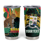 Personalized Benin Independence Day Tumbler Cup Coat Of Arms Leopard Oil Palm Leaves