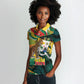 Personalized Benin Independence Day Women Polo Shirt Coat Of Arms Leopard Oil Palm Leaves