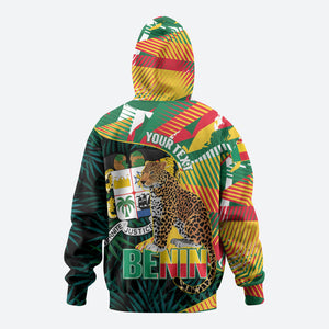 Personalized Benin Independence Day Zip Hoodie Coat Of Arms Leopard Oil Palm Leaves