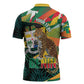 Personalized Benin Independence Day Zipper Polo Shirt Coat Of Arms Leopard Oil Palm Leaves
