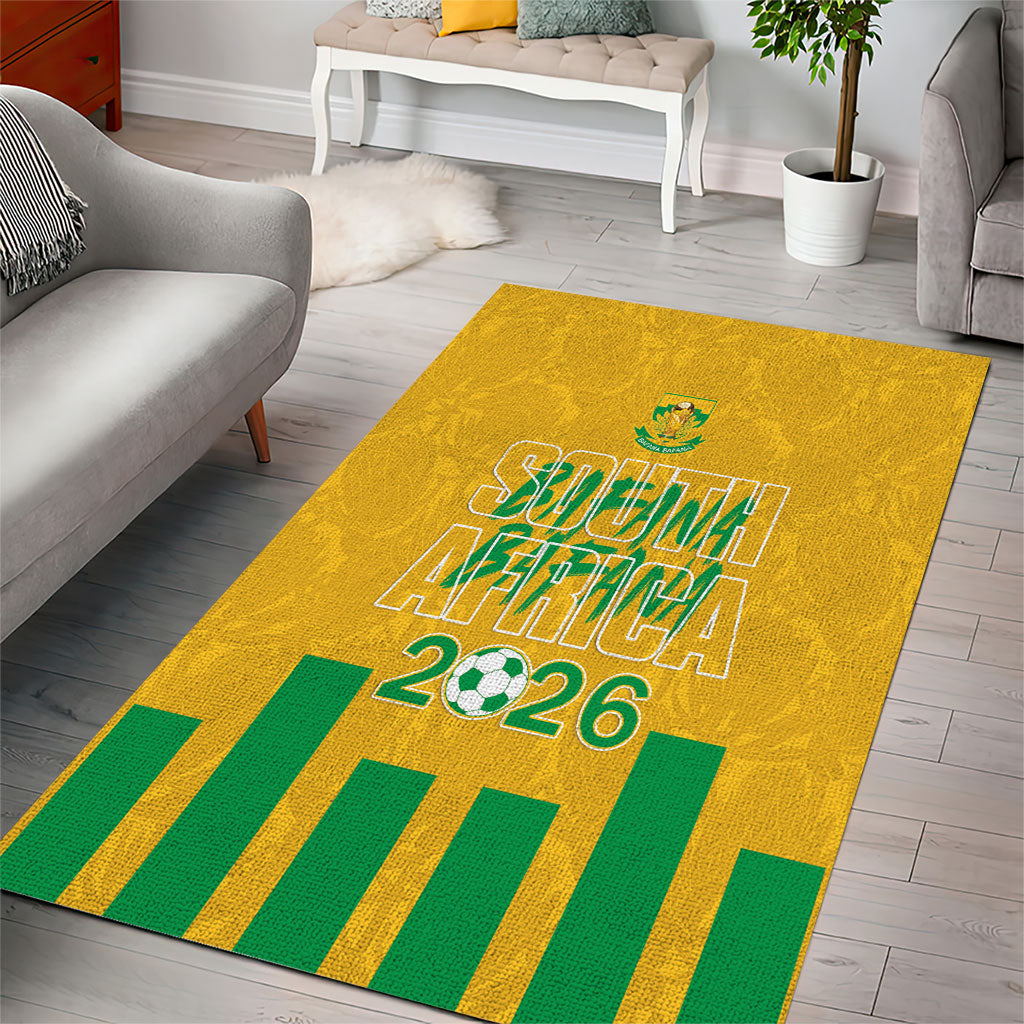 South Africa Soccer 2026 Area Rug Bafana Bafana Kaofela Protea Yellow