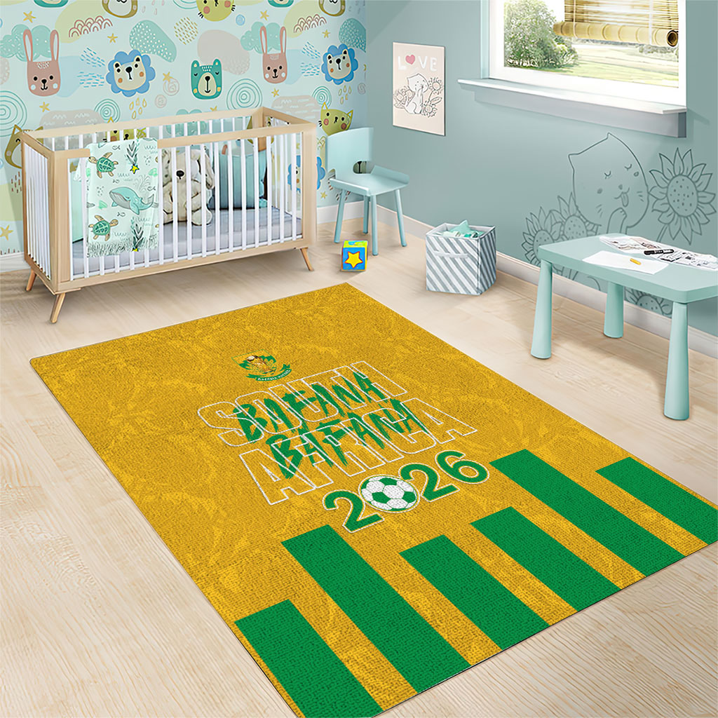 South Africa Soccer 2026 Area Rug Bafana Bafana Kaofela Protea Yellow
